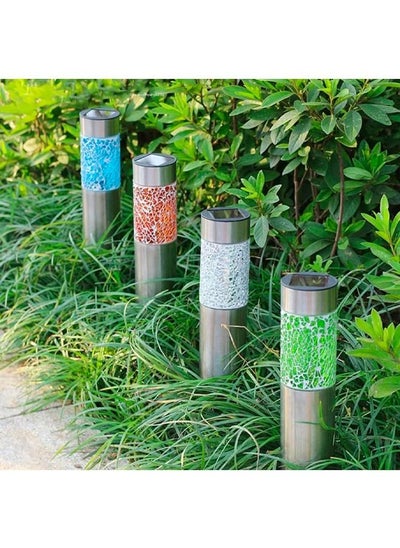 Buy 4 Pack Solar light Solar Light Led Mosaic Lawn Lamp Outdoor Waterproof Mosaic Lampshade Modern Park Garden Path Landscape Lawn Decorative 4 Colors in UAE