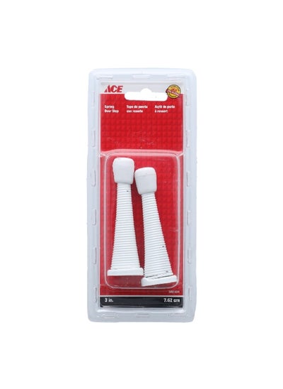 Buy 2-Piece Spring Type Door Stopper White 3 Inch 5461074 in Saudi Arabia