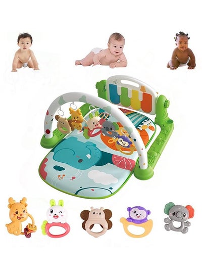 Buy Baby Gyms Play Mats with Musical Activity Center Kick & Play Piano, Playmat for Babies with 5 Infant Learning Sensory Baby Toys, Gifts for Newborn Baby 0 to 3 6 9 12 Months in Saudi Arabia