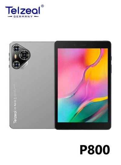 Buy Telzeal P800 Tablet 8 Inch Android 12 Tablet with Dual SIM 6GB RAM 256GB ROM 5G WiFi 5000mAh Battery and Wireless Keyboard Grey in UAE