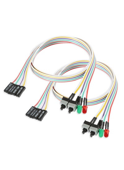 اشتري 8Pcs ATX Power Supply Switch Cable, 27 inch LED Light HDD Cable for PC Computer Motherboard, Computer Case Motherboard On/Off Reset Switch Line, Re-Starting Power SW Wire في الامارات