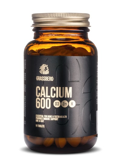 اشتري Calcium 600mg Supplements with Vitamin D3, Zinc, Vitamin K - 90 Tablets في الامارات