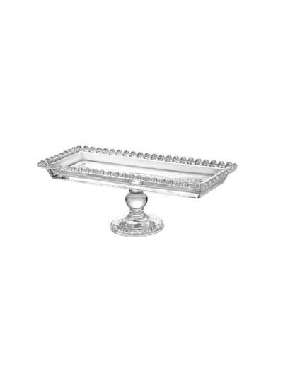 Buy Turkish Crystal Serving Plate With Base For Sweets And Fruits, Multi-Use, 29.8CM in UAE