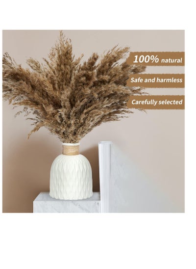 Buy Faux Pampas Grass, 20Pcs Natural Dry Pampas Grass Small, Large Reed Dried Flower Bouquet Real Flowers Preserved Flowers, 17" Boho Pampas Grass Decor, for Farmhouse Home Wedding Decor Vase in Saudi Arabia