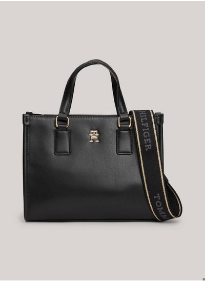 Buy Women's Monotype Mini Tote Crossover Bag - faux leather, Black in UAE