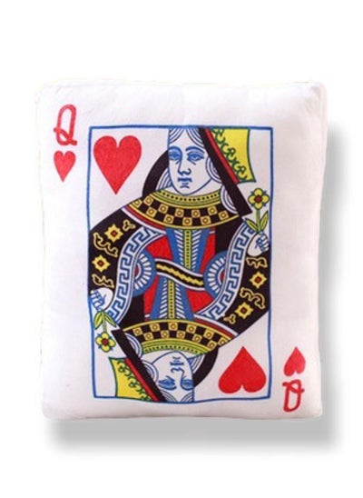 Buy Playing Card Pillow 40x38 Cm Q Heart in Saudi Arabia