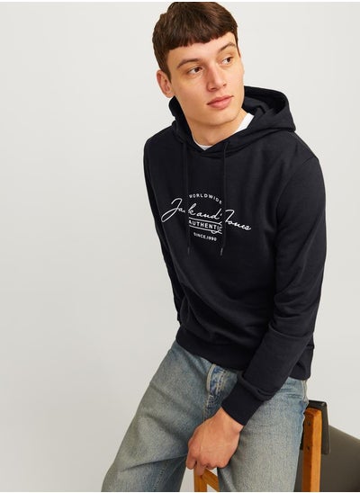 Buy Regular Fit Logo Print Hoodie in Saudi Arabia