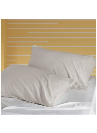 Buy Microfiber Pillowcases 2-Pcs Soft Pillow Cover With Envelope Closure (Without Pillow Insert),Warm Grey in Saudi Arabia