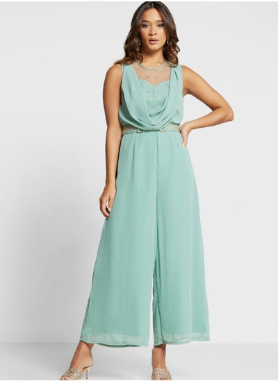 Buy Belted Cowl Neck Jumpsuit in UAE