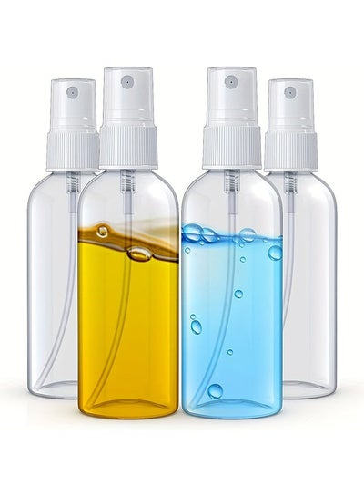 Buy 4Pcs Spray Bottles Clear Empty Fine Mist Plastic Mini Travel Bottle Set Small Refillable Liquid Containers in Saudi Arabia