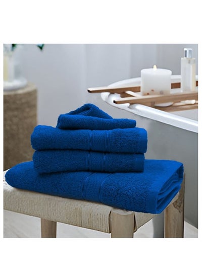 Buy Daffodil (Royal Blue) Premium Bath Towel (70x140 Cm-Set of 1) 100% Cotton, Highly Absorbent and Quick dry, Hotel and Spa Quality Bath linen with Stripe Diamond Dobby-500 Gsm in UAE