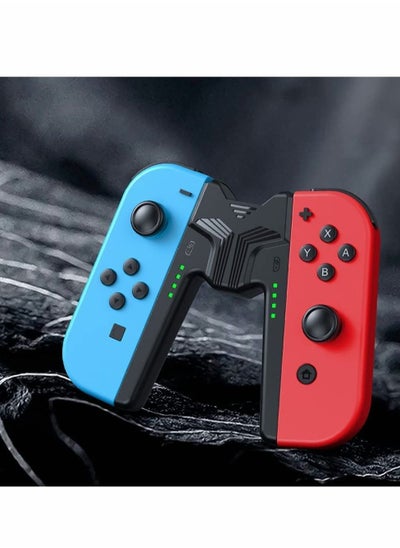 اشتري Charging Grip Compatible with Switch OLED Controllers, Joy Con Charging Grip, Universal Controller Holder for Switch Joy Con and 3rd Party Joy Pad-Black في الامارات