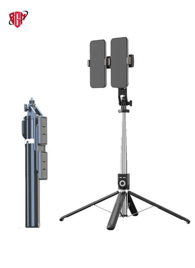 Buy 360-Degree Rotating Foldable Bluetooth Selfie Sticks Live Stand, Spec: P220 TK (Double Clip) in UAE