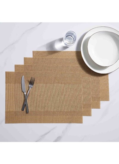 اشتري Colbie 4-Piece Woven Placemat Set 30X45Cm - Gold في الامارات