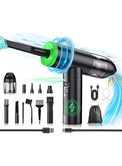 Buy Compressed Air Duster, Electric Air Duster and Vacuum 2 in 1, 3-Gear to 91000RPM, 7600mAh Cordless Duster Replaces Air Cans /Pump for Computer Keyboard Camera Car Home Cleaning in Saudi Arabia