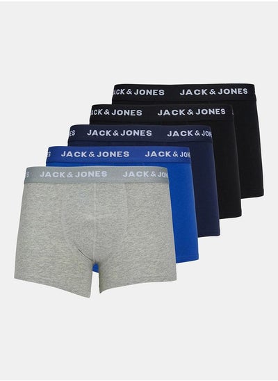 Buy Pack of 5 - Waistband Logo Detail Trunks in Saudi Arabia