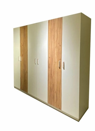 Buy Napoli Double 6-Door Wardrobe - Elegant Design in White and Wood in Saudi Arabia