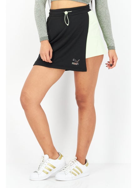 اشتري Women Sportswear Fit Brand Logo Training Skirts, Black/Green في السعودية