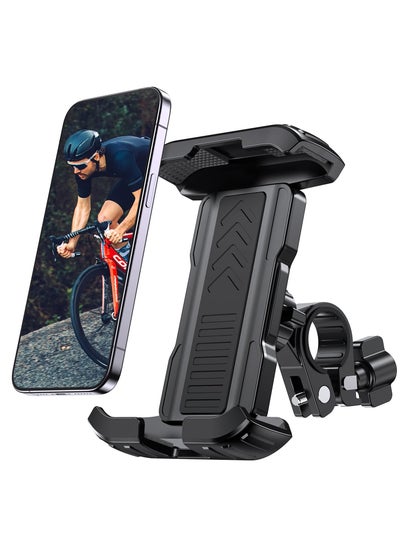 اشتري SYOSI Bike Phone Holder Handlebar, Motorcycle Phone Mount, One-Touch Locking Bike Phone Holder Handlebar, Compatible with iPhone Samsung Google and All 4.7''-6.8'' Phones في السعودية