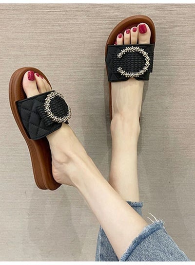 Buy Women's Slippers Non-Slip Beach Sandals Soft Sole Slippers Flats For Indoor And Outdoor Use in Saudi Arabia