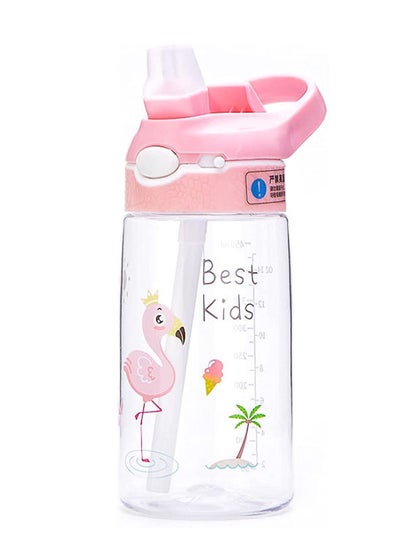 Buy Kids Water Bottle, Cute Toddler Cup with Straw, Spill Leakproof Durable Plastic Drinking Bottle, Kindergarten Primary School Students Summer Portable Straw Cup (480ML) in Saudi Arabia