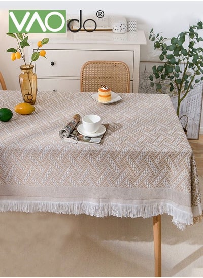 Buy Simple Tablecloth Desktop Heat Insulation Table Mat Home Decoration Waterproof Oil-proof Rectangular Tablecloth 130*230 CM in Saudi Arabia