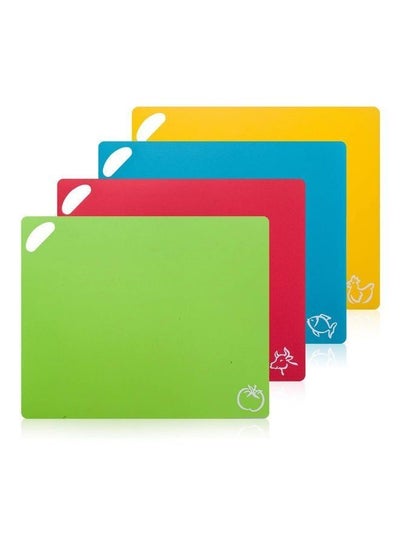 4 Pc Large Flexible Cutting Board Chopping Mat Non Slip Kitchen Tools  Assorted