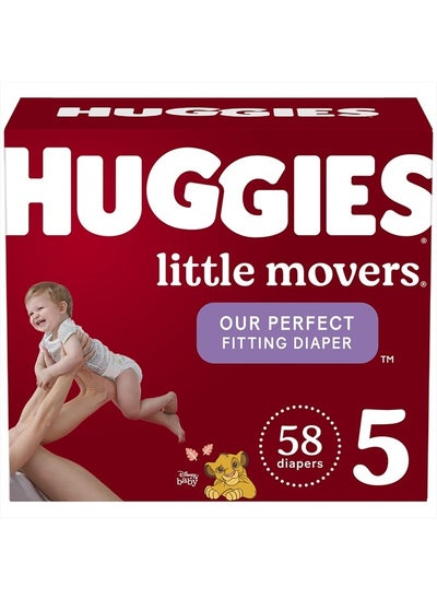 اشتري Huggies Little Movers Diapers, Size 5 في الامارات