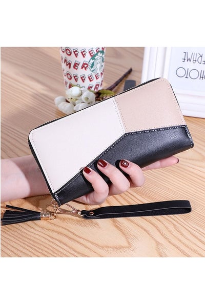 Buy M MIAOYAN Korean Wallet Long Zipper Large Capacity Mobile Phone Bag Versatile Stitching Clutch Card Holder in Saudi Arabia