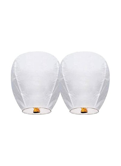 Buy 2 Pack Floating Chinese Sky Lanterns for Memory Release and Wish Transfer, Biodegradable Eco-Friendly, Fireproof Paper for Outdoor, Eid, Memorial Day in Egypt