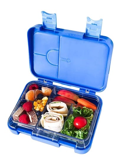 Buy Square Lattice BPA-Free Portable Lunch Box, Suitable For Microwave And Dishwasher -Blue in Saudi Arabia