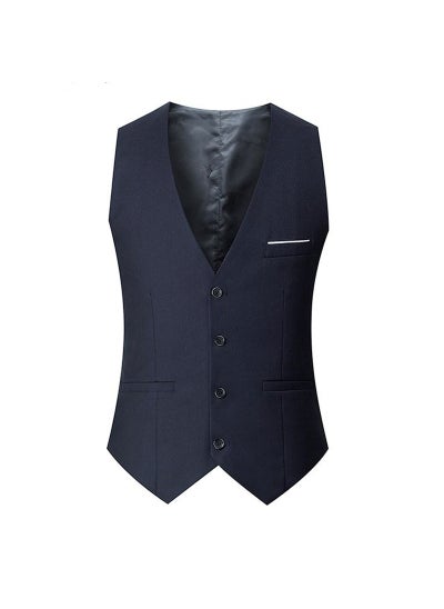 Buy Groomsman dress brothers suit vest mens vest waistcoat mens business suit vest slim fit summerElegant blue Elegant blue in UAE