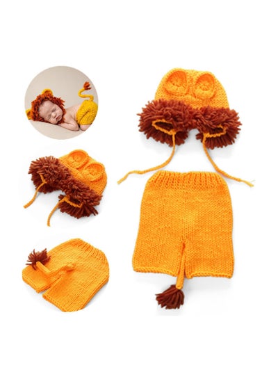 اشتري Newborn Baby Photography Outfits Props Clothes Hand made Photoshoot Lion Crochet Outfits Costume Set for Baby Boys Girls Toddler Infant في الامارات