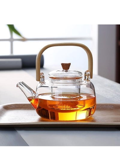 Buy Glass Teapot With Filter And Handle 1000ml in Saudi Arabia