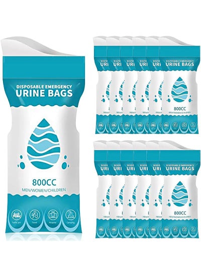 Buy Disposable Urine Bag,Travel Urine,12 Pcs 800ml Portable Camping Pee Bag,Emergency Urine Bag for Men,Women,Kids,Traffic Jam,Travel,Outdoor Urinals in Saudi Arabia