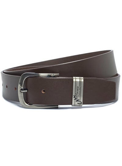 Buy Classic Milano Genuine Leather Belt Men Semi Casual Belt for men Men's belt DDL Smooth 40MM (Brown) by Milano Leather in UAE