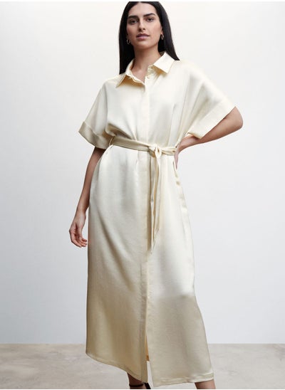 اشتري Belted Button Down Shirt Dress في الامارات