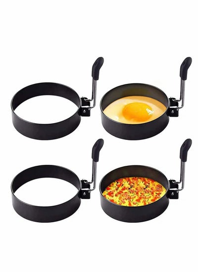 Buy Egg Mold King, Round Stainless Steel Cooking Eggs, Round Breakfast Household Mold Tool, Non Stick Maker Rings for Frying Shaping and More 4 Pack in UAE