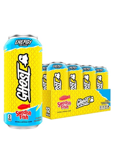 Buy Ghost, Energy Zero Sugar Sour Patch Kids, Swedish Fish, 473ml, Pack of 12 in UAE