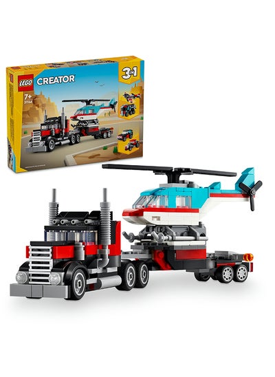 Buy LEGO 31146 Creator Flatbed Truck with Helicopter Building Toy Set (270 Pieces) in Saudi Arabia