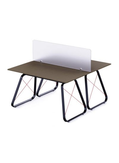 اشتري Ultimate GT-010 Carbon Fiber PVC & MDF Gaming Table - Brown Linen (Set of 2) في الامارات