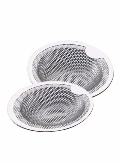 اشتري 2 Pcs Kitchen Sink Strainers, Stainless Steel Anti-Clogging Mesh Sink Drainer Kithen Sink Drain Filter Basket-Silver في السعودية