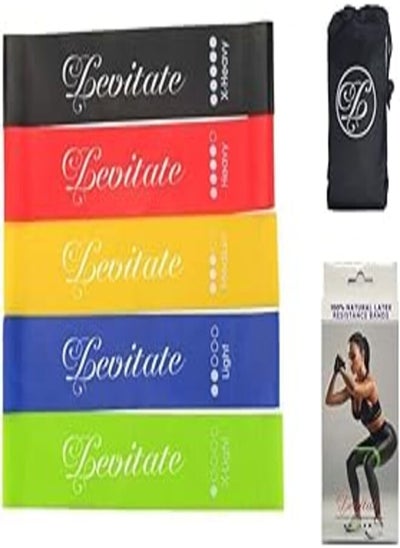 Buy 100% Natural Latex Resistance Bands from Levitate - 5 levels strength exercise in Egypt