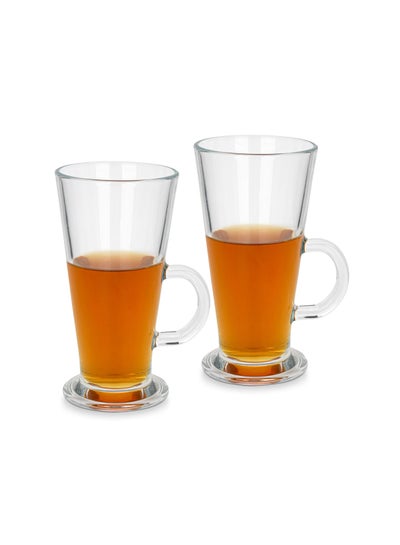 Buy 2pc Irish Latte Mugs Glass Set 280ml in UAE