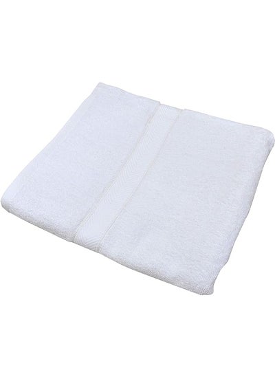 Buy Princess 100% Cotton Terry Bath Sheet 480Gsm , Fast Absorbent, Quick Dry , Soft And Premium Quality ,Size: 90 X 180 Cm, White in Saudi Arabia