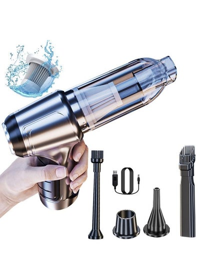 Buy Portable Car Dual-use Cordless Vacuum Cleaner, Home Multi-function 19000pa Strong Suction Handheld Blowers (120W 35500Rpm USB Rechargeable) in Saudi Arabia