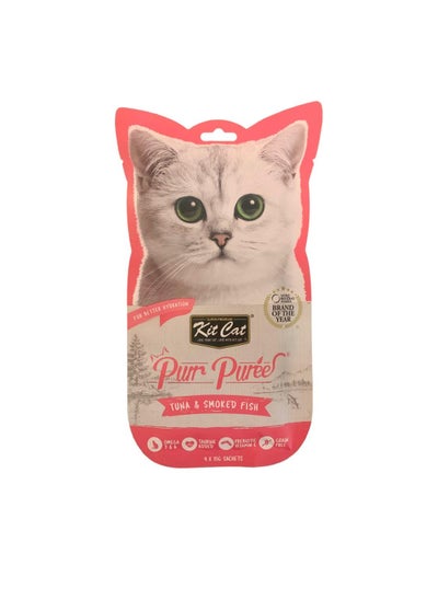 Buy KitKat Complete Balanced Pour Puri Cat Food with Tuna and Smoked Fish, 4 x 15 grams in Saudi Arabia