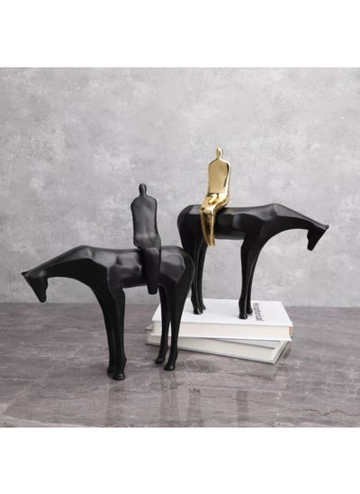 Buy Serengeti Horse table Décor Gold/Black 25x9x29Cm in UAE