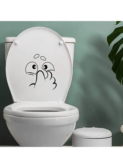 Buy 1pc Expression Funny Pattern Toilet Lid Decal, Self-adhesive Removable Toilet Sticker, Creative Toilet Cover Decorative Sticker, Bathroom Accessories, Home Decor in UAE