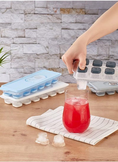 Buy ORGANiZERS Ice Cube Tray with Easy Release Base Removable Lid, 12 Cubes, Bpa Free, Grey, ORG-160-GRY, ORG-160 in UAE